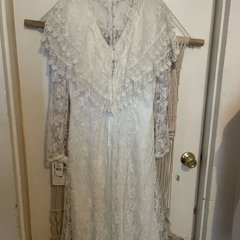 NWT Vintage 1980’s Jessica McClintock Lace bridal Wedding Dress Sz 5/6 - Picture 6 of 12